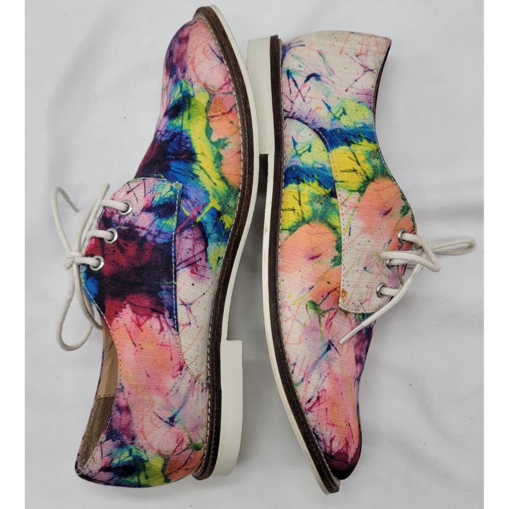 Luichiny Abstract Art Watercolor Colorful Lucky Girl Shoes Lace Up Size 8M - Picture 4 of 8